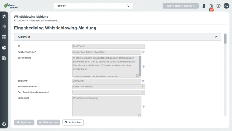 Whistleblower-Meldung
