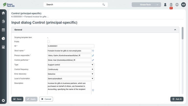 Input dialog control