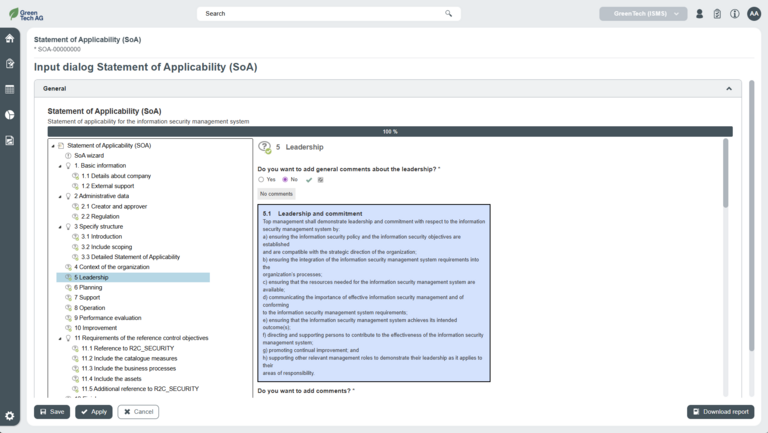 Statement of Applicability (SoA)